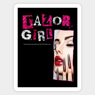 Razor Girl Sticker